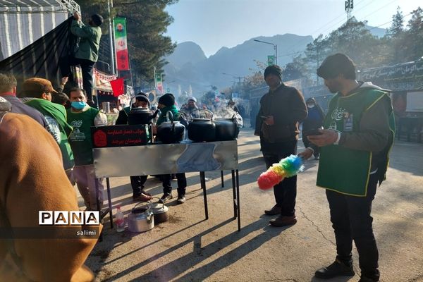 پذیرایی موکب انصارالمقاومه شهرستان بیرجند از زائران سردار دل‌ها