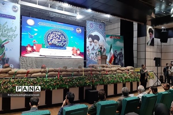 تشییع پیکر شهید گمنام‌ در مراسم سومین یادواره شهدای فرهنگی و دانش آموز خوزستان