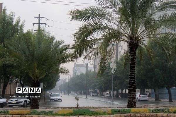 بارش باران و آبگرفتگی معابر در بوشهر