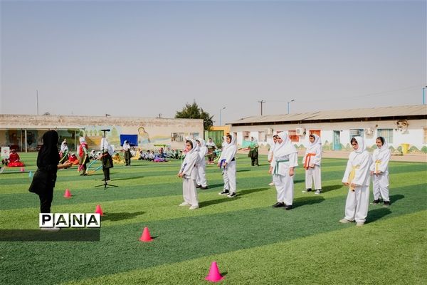 مراسم افتتاحیه زمین های چمن مصنوعی در مدارس شهرستان امیدیه