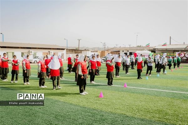 مراسم افتتاحیه زمین های چمن مصنوعی در مدارس شهرستان امیدیه
