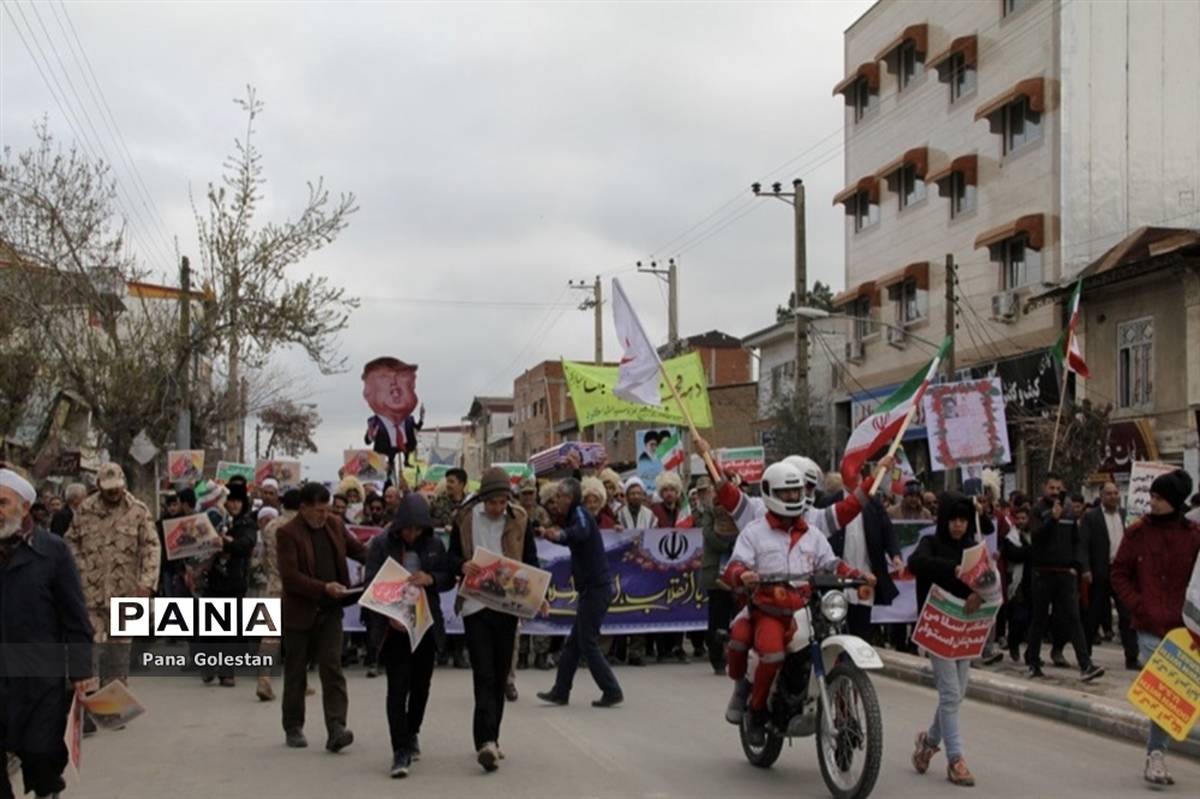 راهپیمایی بیست و دو بهمن در شهرستان آق قلا