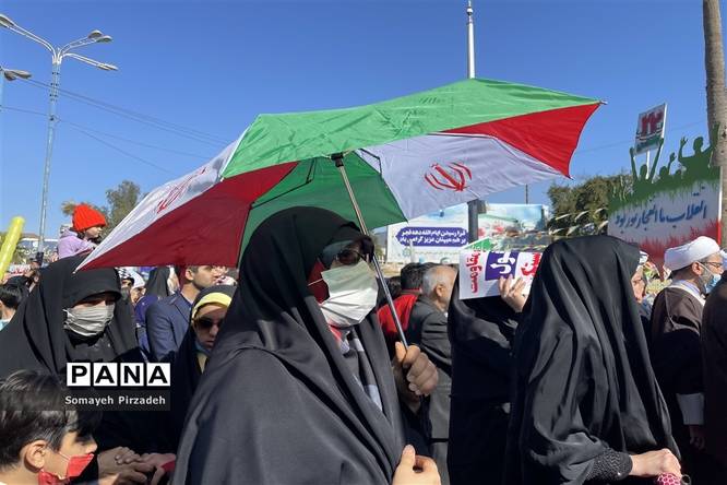 پیشتازان ناحیه یک اهواز در راهپیمایی ٢٢ بهمن