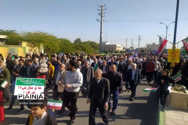 راهپیمایی 22 بهمن در گناوه