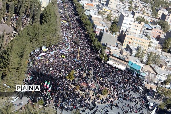 عکس هوایی از مراسم راهپیمایی 22بهمن در بیرجند