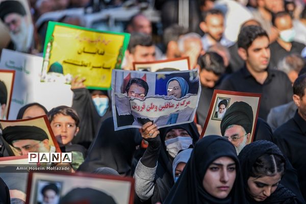 اجتماع عظیم امت رسول‌الله(ص) و آیین تشییع پیکر شهید اغتشاشات اخیر «عباس فاطمیه»