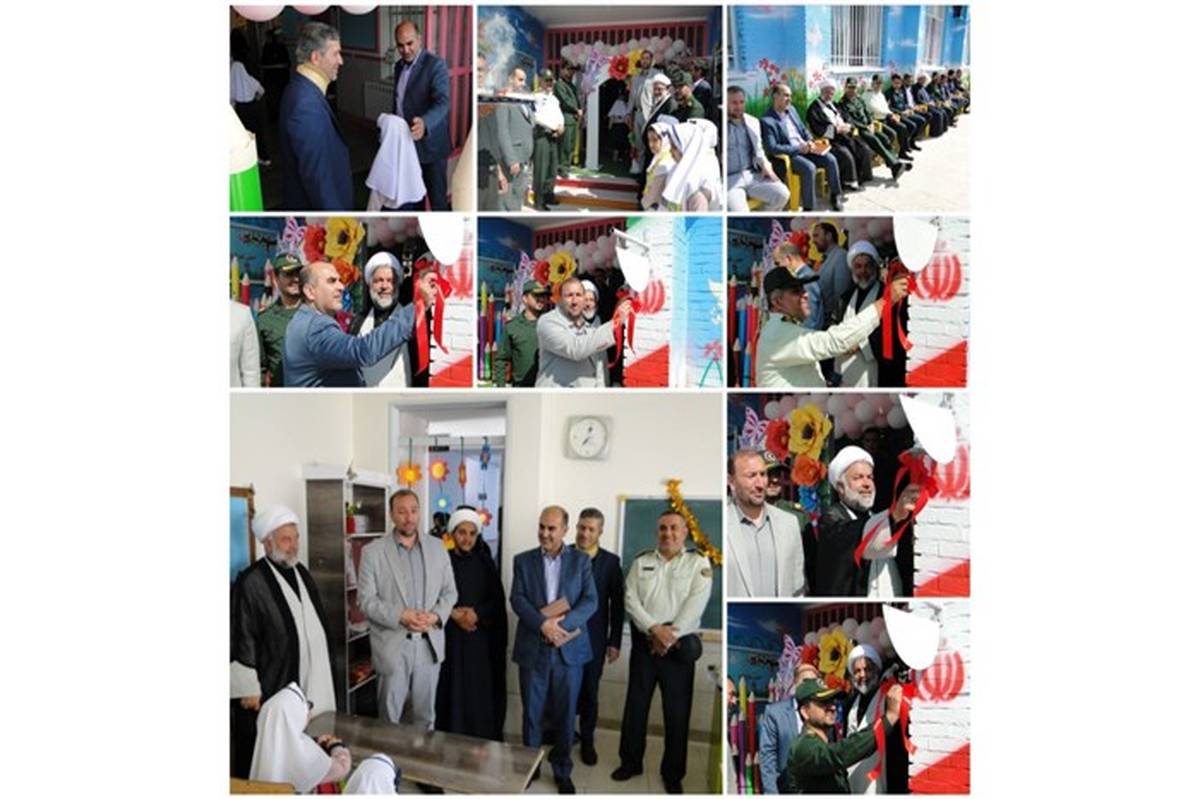 برگزاری مراسم نمادین بازگشایی مدارس و نواختن زنگ مهر در مدرسه‌ شهید اصغر محمدی شهر ورزنه