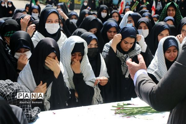 تشییع شهید گمنام درمدرسه شاهد نجمیه قم
