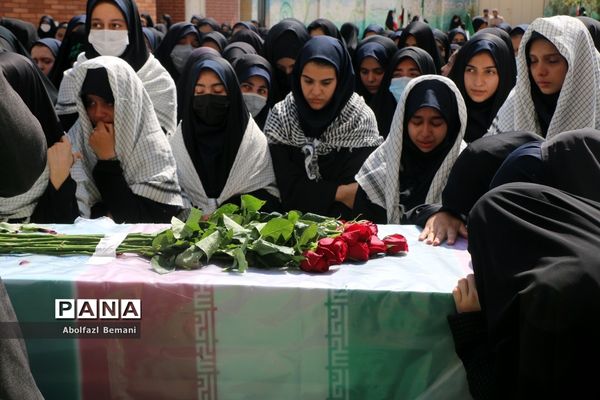 تشییع شهید گمنام درمدرسه شاهد نجمیه قم