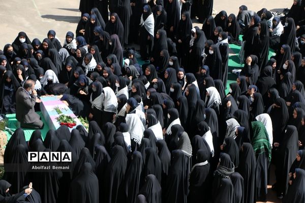 تشییع شهید گمنام درمدرسه شاهد نجمیه قم