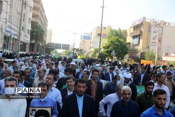 راهپیمایی مردم بوشهر و تجدید بیعت با آرمان‌های انقلاب اسلامی