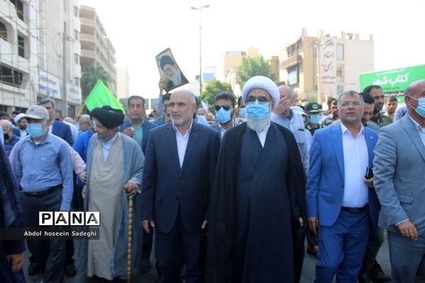 راهپیمایی مردم بوشهر و تجدید بیعت با آرمان‌های انقلاب اسلامی