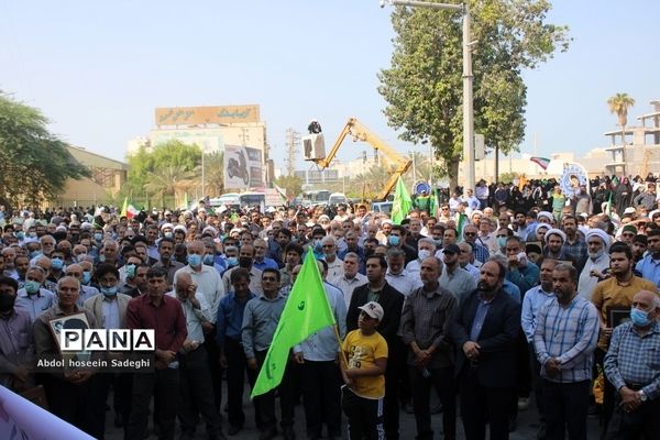 راهپیمایی مردم بوشهر و تجدید بیعت با آرمان‌های انقلاب اسلامی