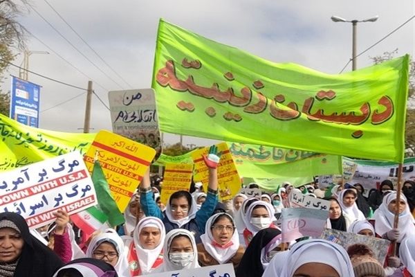 راهپیمایی 13 آبان در شهرستان خرم بید استان فارس