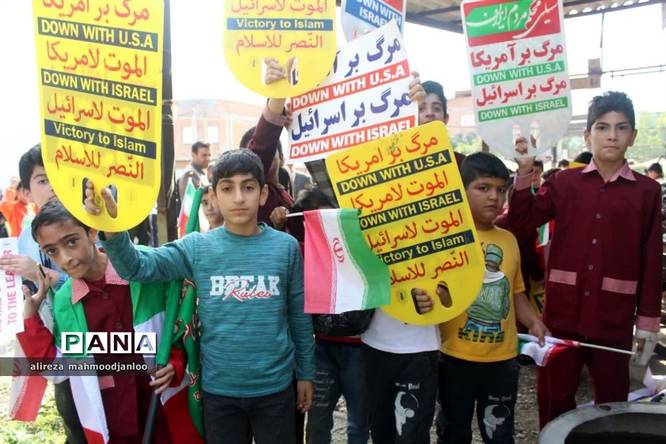 راهپیمایی روز دانش‌آموز در گلوگاه