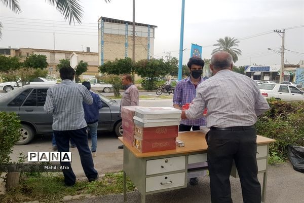 برپایی ایستگاه صلواتی ویژه نیمه شعبان توسط دانش‌آموزان هنرستان کاردانش دکتر حسابی بهبهان