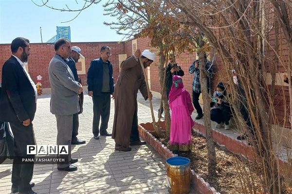مراسم کاشت نهال در روز درختکاری در مدارس فشافویه