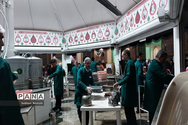 زیارت با صرف چای نبات زیر سایه حضرت