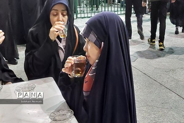 زیارت با صرف چای نبات زیر سایه حضرت