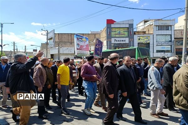 راهپیمایی شکوهمند روز جهانی قدس با حضور پرشور اقشار مختلف مردم شریف و شهید پرور شهرستان قدس