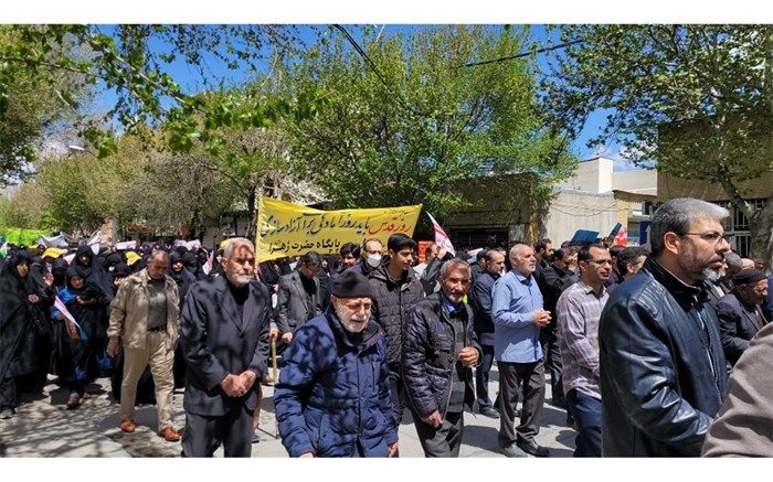 مردم شهرستان گلپایگان با حضور پر شورخود در راهپیمایی روز قدس حماسه ای رقم زدند /فیلم