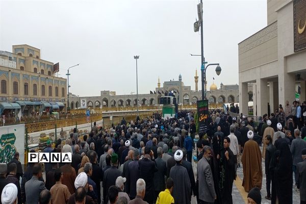تشرف عزاداران مکتب جعفری به حرم مطهر رضوی در سالروز شهادت  امام صادق (ع)