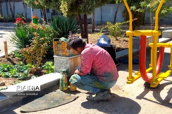 روز سوم آماده سازی هنرستان فاطمه زهرا ناحیه یک برای نواختن زنگ مهر