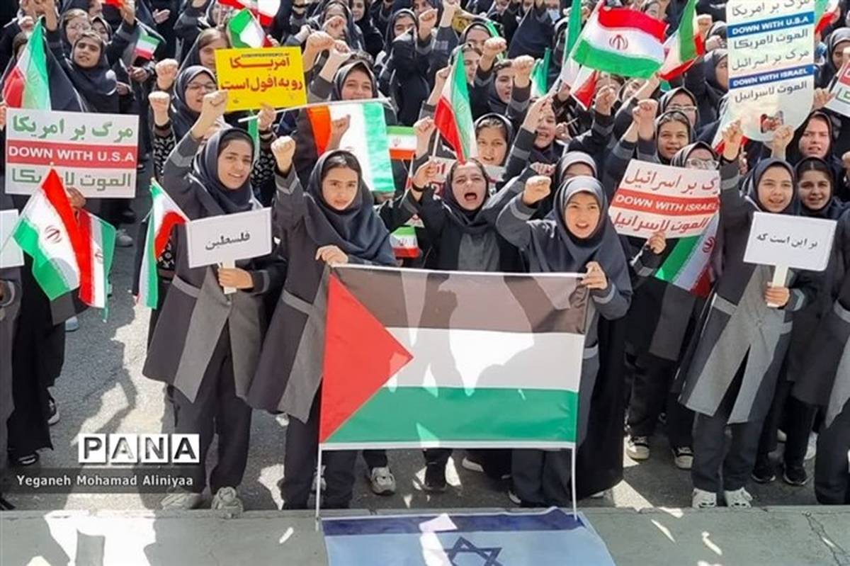 اجرای سرود دانش‌آموزی میقاتنا فلسطین