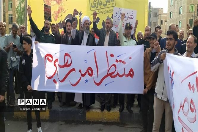 راهپیمایی پرشور دانشآموزان و فرهنگیان شهرستان ملارد در حمایت از مردم فلسطین