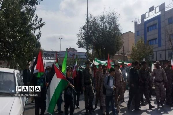 راهپیمایی مردم شهرستان قرچک در حمایت از مردم مظلوم فلسطین