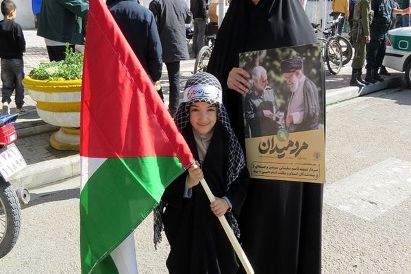 برگزاری راهپیمایی برای حمایت از کودکان فلسطینی در بجنورد