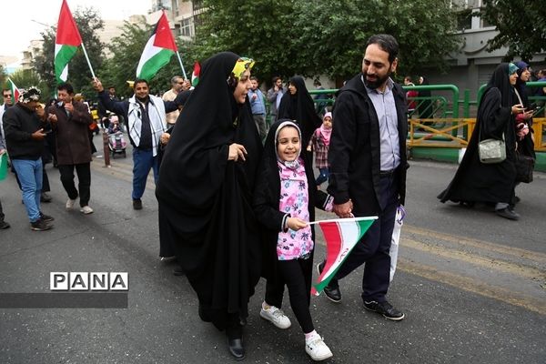 راهپیمایی مردم تهران در محکومیت جنایات رژیم صهیونیستی