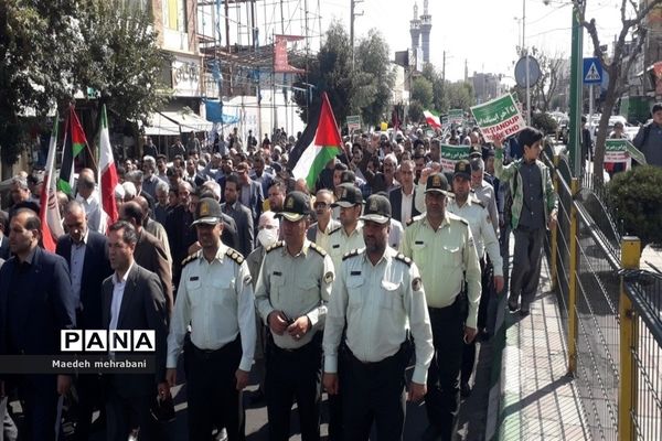 راهپیمایی مردم شهرستان قرچک علیه رژیم صهیونستی