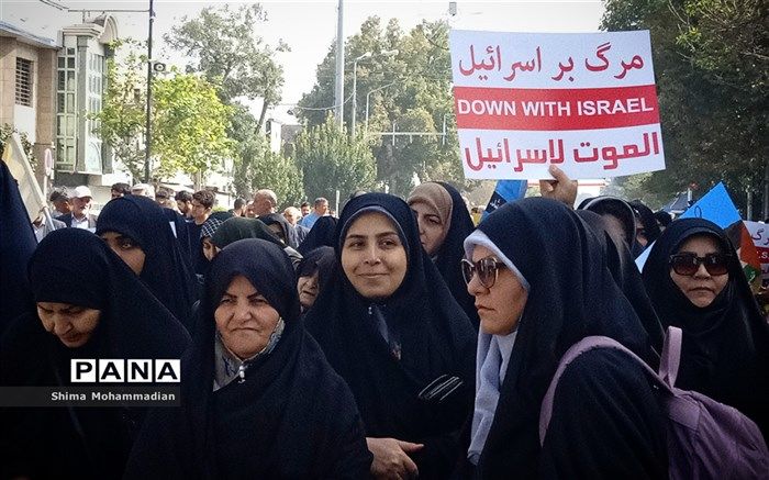 مروری بر راهپیمایی مردم نیشابور در محکومیت جنایات رژیم صهیونیستی/ فیلم