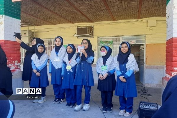 تجمع دانش‌آموزان مدرسه شهیده فرشته ریاضی علیه محکومیت جنایات اسرائیل در فلسطین