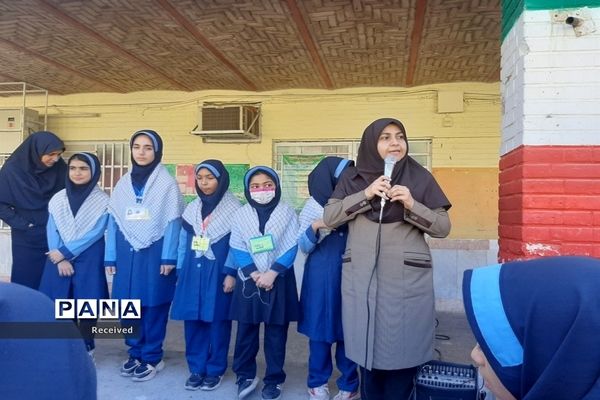 تجمع دانش‌آموزان مدرسه شهیده فرشته ریاضی علیه محکومیت جنایات اسرائیل در فلسطین