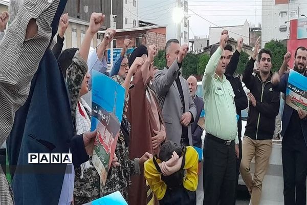 تجمع بزرگ اعتراض به جنایت اسرائیل در محمودآباد