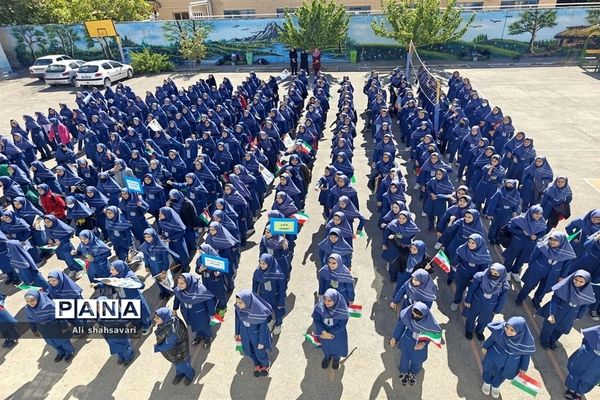 فریاد «مرگ بر اسرائیل» در مدارس کرمانشاه طنین‌انداز شد