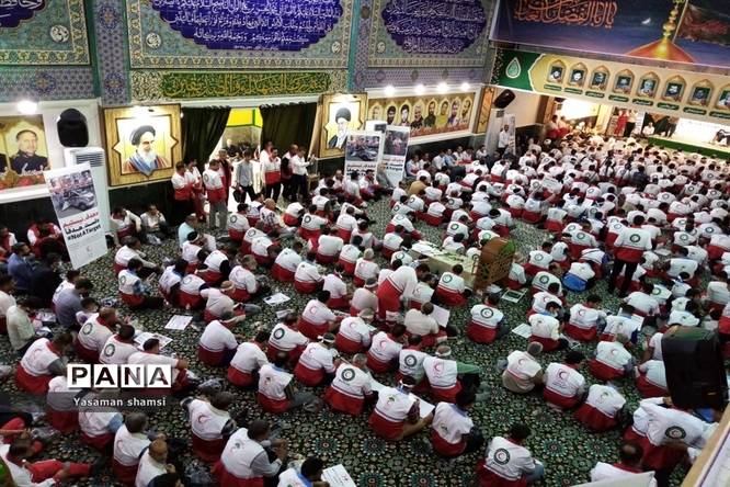 اجتماع هزار نفری امدادگران، جوانان و داوطلبان جمعیت هلالاحمر خوزستان در حمایت از مردم مظلوم فلسطین