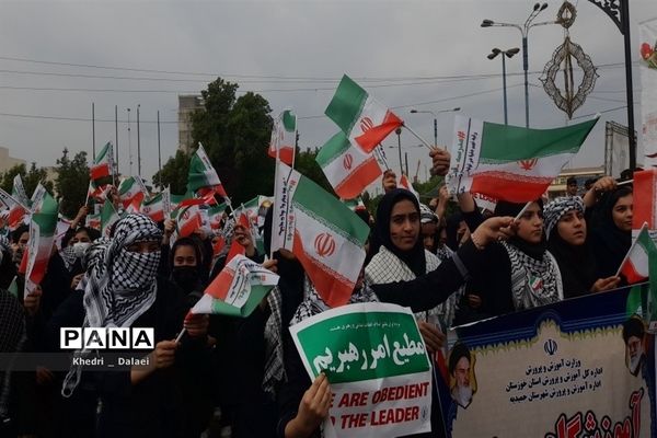 راهپیمایی مردم اهواز در حمایت از مردم مظلوم غزه و فلسطین