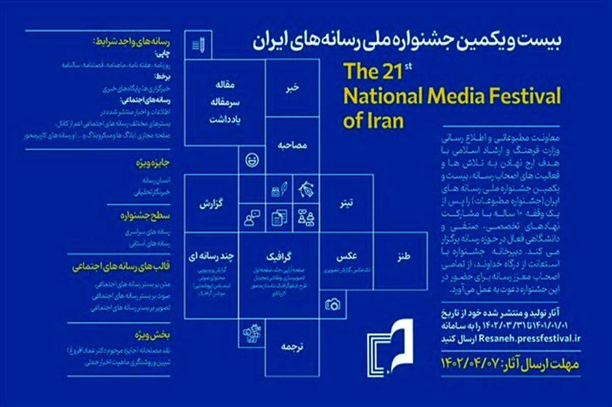 فراخوان بیست‌ویکمین جشنواره ملی رسانه‌های ایران صادر شد
