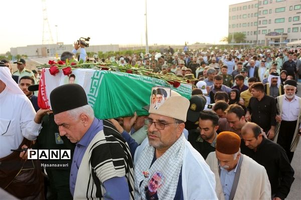 مراسم وداع با پیکر پاک شهید مدافع امنیت سرگرد محمد قنبری در ستاد فراجا استان خوزستان