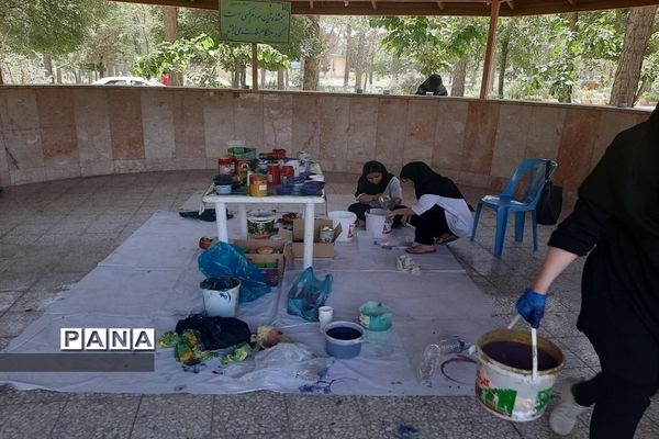 رنگ‌آمیزی اردوگاه استانی شهید بهشتی اصفهان  توسط دانش‌آموزان هنرمند