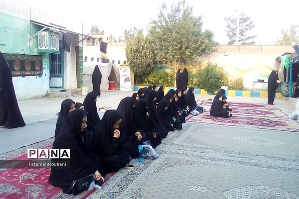 عزاداری هیات دختران حاج قاسم در شهرستان خلیل‌آباد