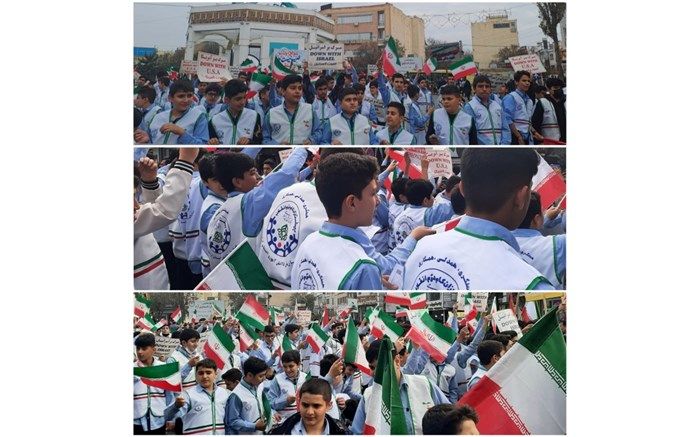 حضور پرشور اعضای سازمان دانش‌آموزی استان اردبیل در راهپیمایی13 آبان