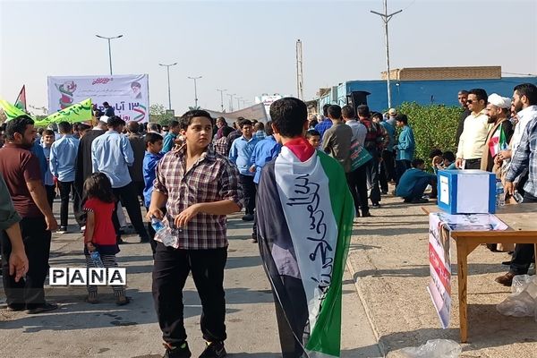 راهپیمایی ۱۳ آبان و روز دانش‌آموز در شهرستان امیدیه