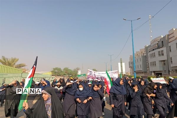 راهپیمایی ۱۳ آبان و روز دانش‌آموز در شهرستان امیدیه