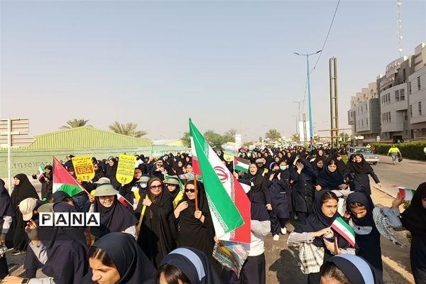 راهپیمایی ۱۳ آبان و روز دانش‌آموز در شهرستان امیدیه