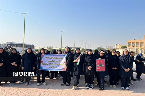 راهپیمایی ۱۳ آبان و روز دانش‌آموز در شهرستان امیدیه