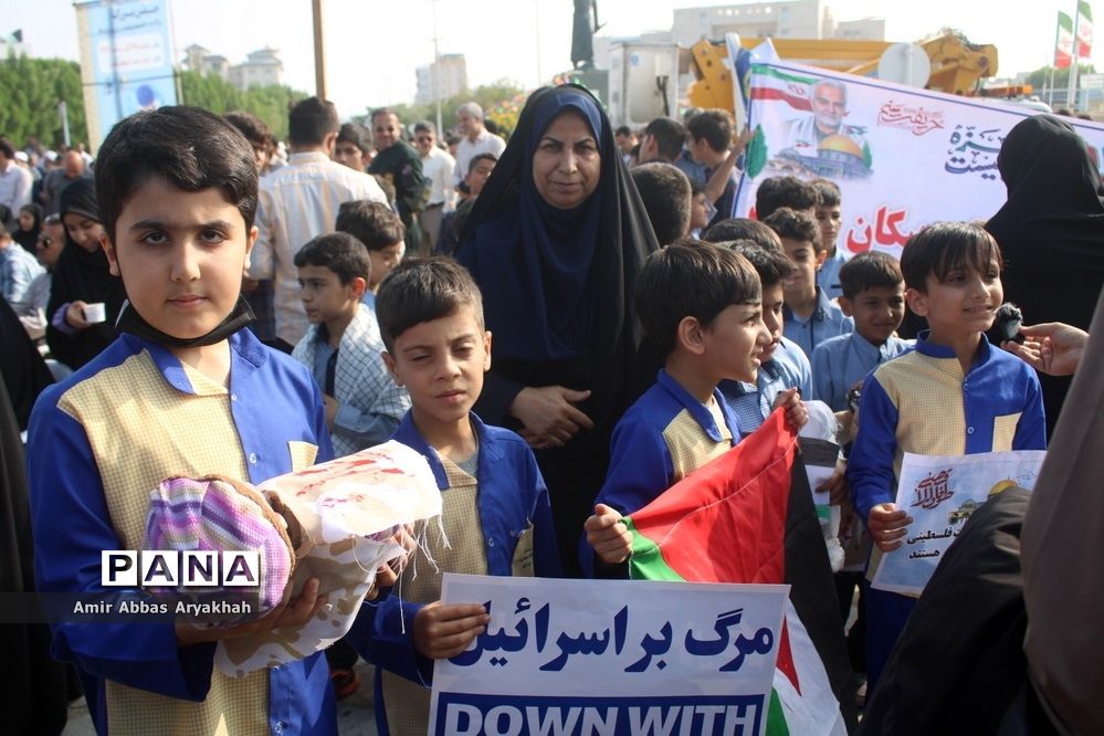 تجمع مردم بوشهر در حمایت از کودکان فلسطین